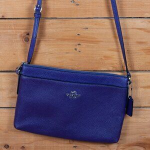 Coach Journal Crossbody Pebble Leather Purse in Purple